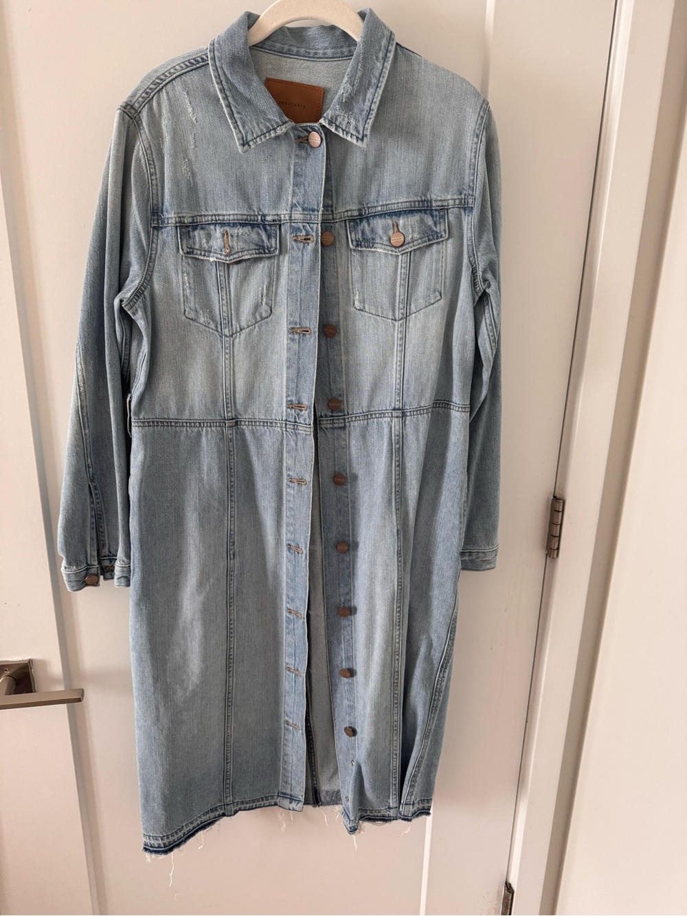 Sanctuary Light Wash Denim Midi Shirt Dress